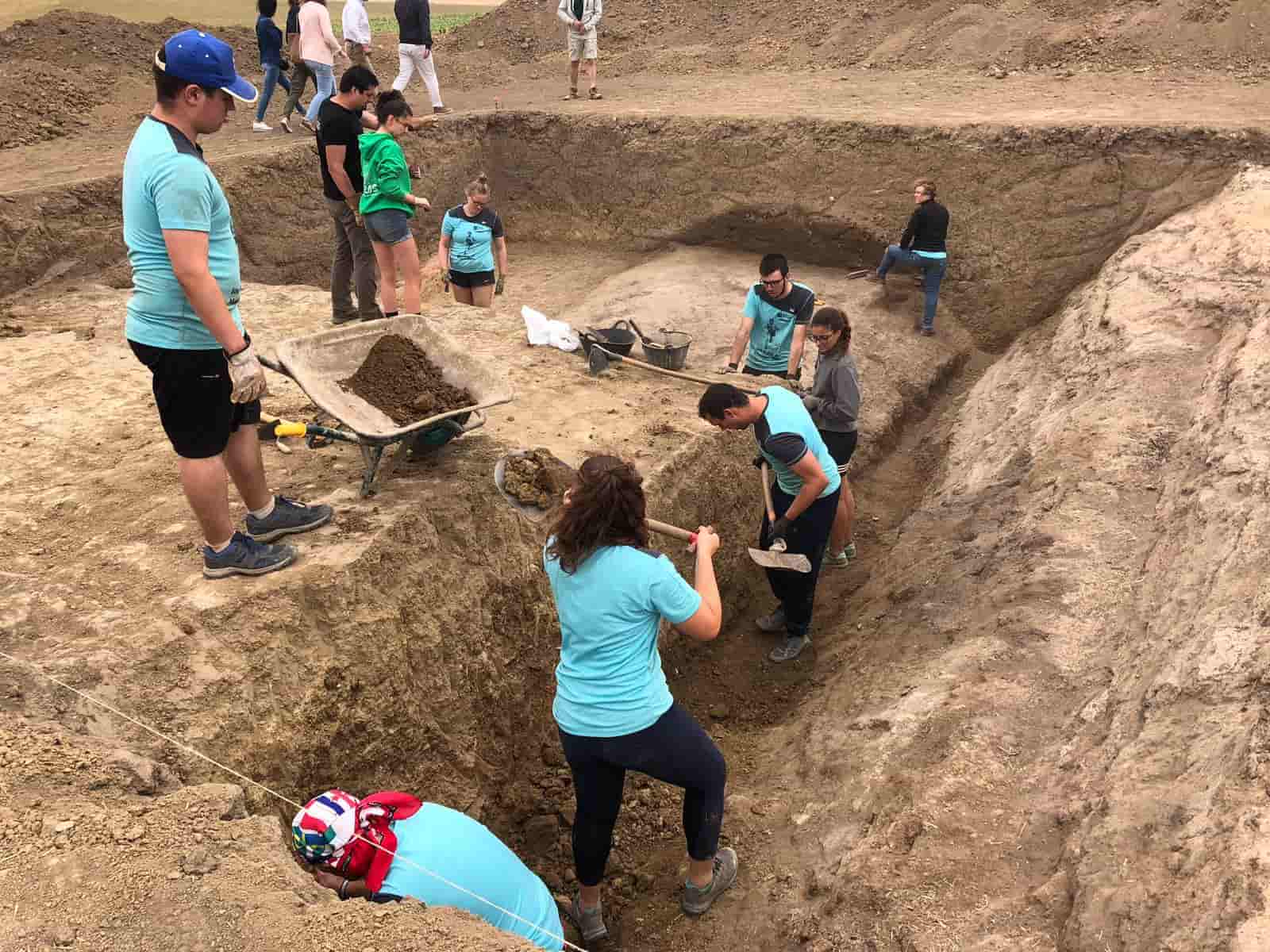 Jóvenes colaboran en el yacimiento de Intercatia en Paredes de Nava