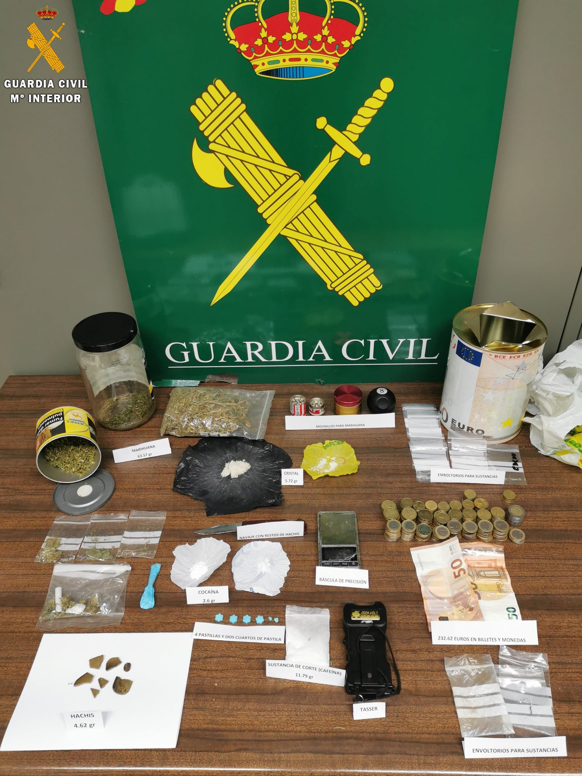 La Guardia Civil detiene a tres personas por tráfico de drogas