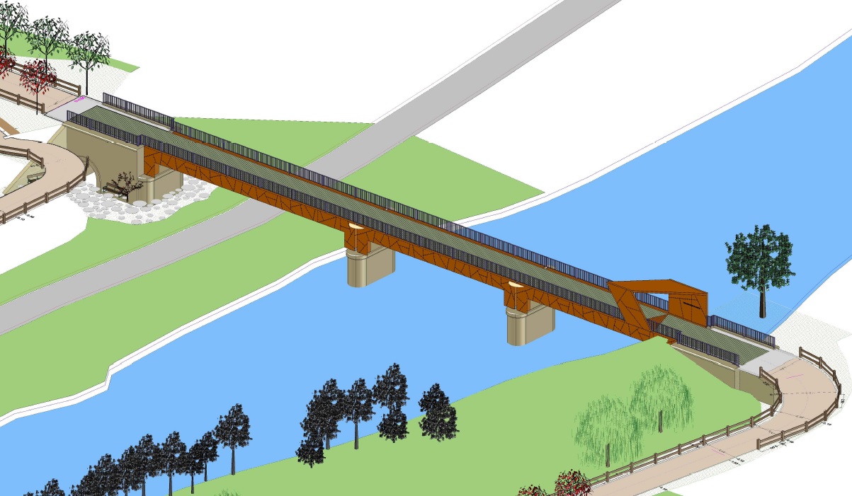 Así será la nueva pasarela sobre el río Carrión en Palencia