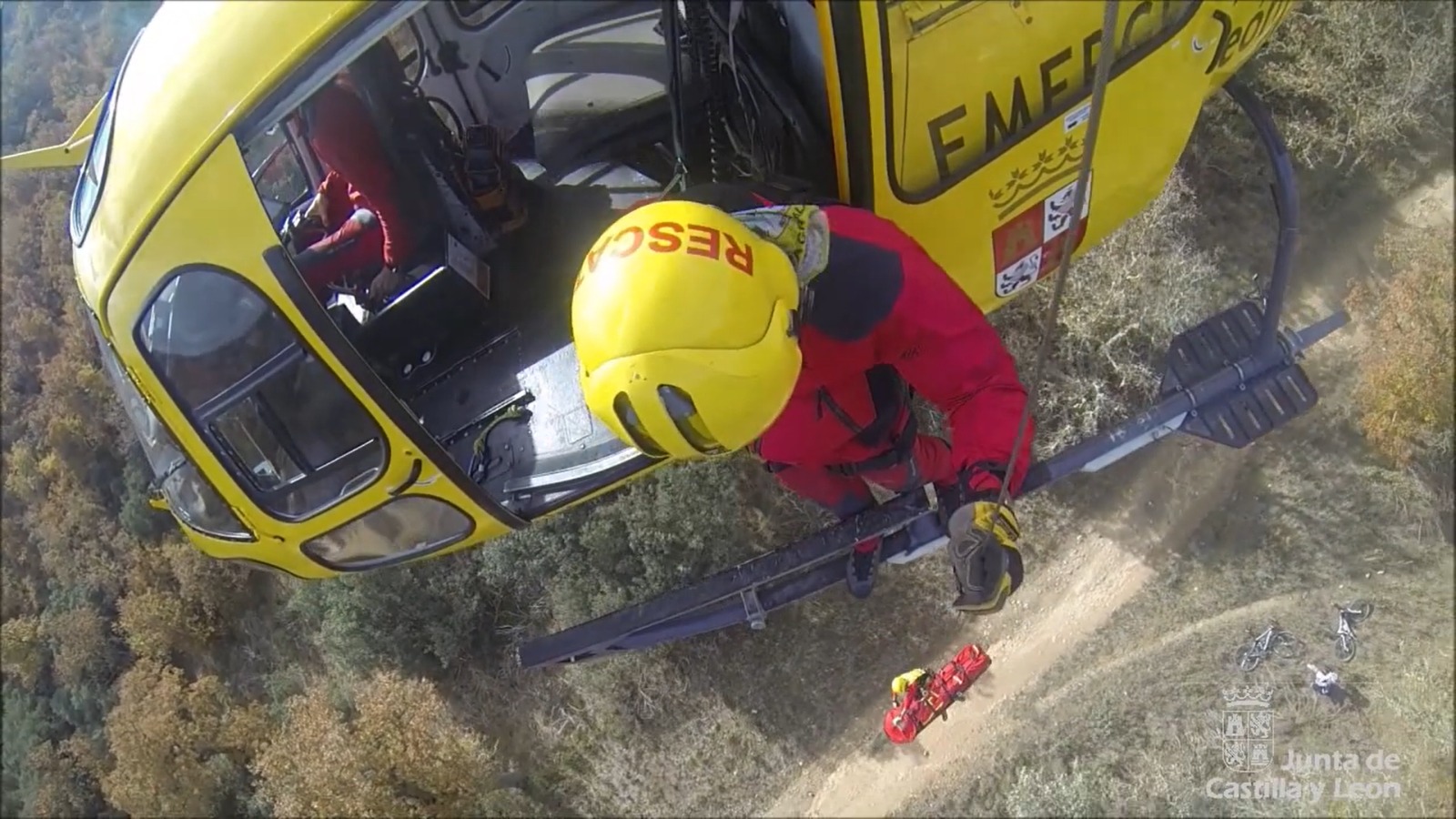 Rescatado un ciclista en una zona de difícil acceso en Villamuriel de Cerrato