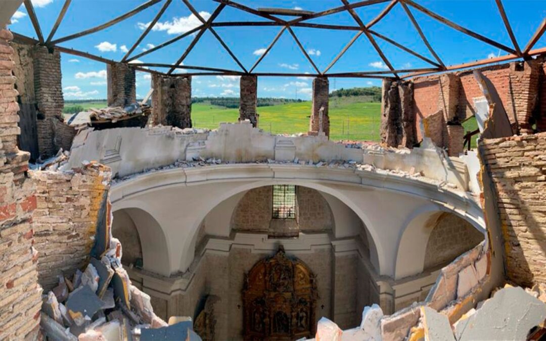 Se derrumba la cúpula del Santuario de Alconada en Ampudia