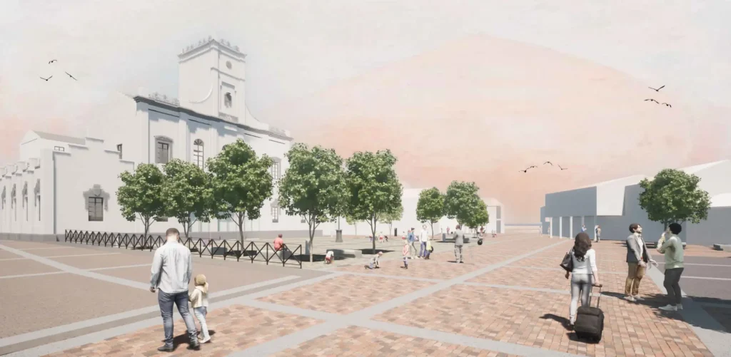 Avanzan las obras de rehabilitación de la Plaza Mayor de Becerril de Campos