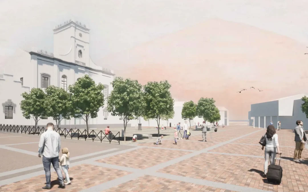 Avanzan las obras de rehabilitación de la Plaza Mayor de Becerril de Campos