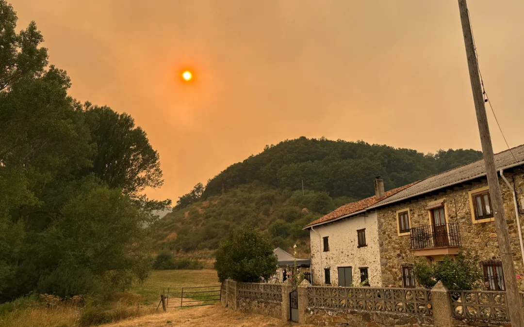 Un operativo de 300 personas trabaja en el incendio forestal de Resoba